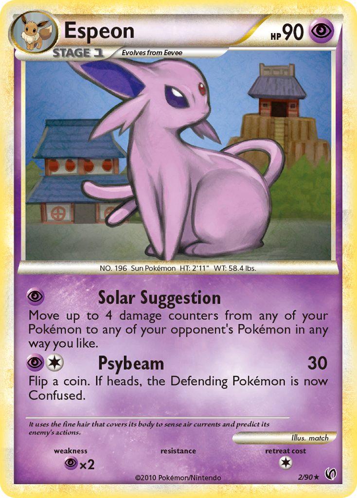Espeon – HS—Undaunted 2/90 Pokémon card