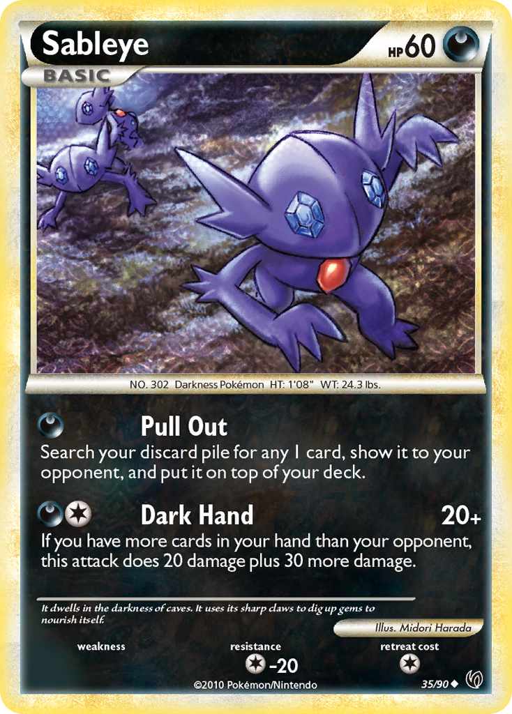 Sableye – HS—Undaunted 35/90 Pokémon card