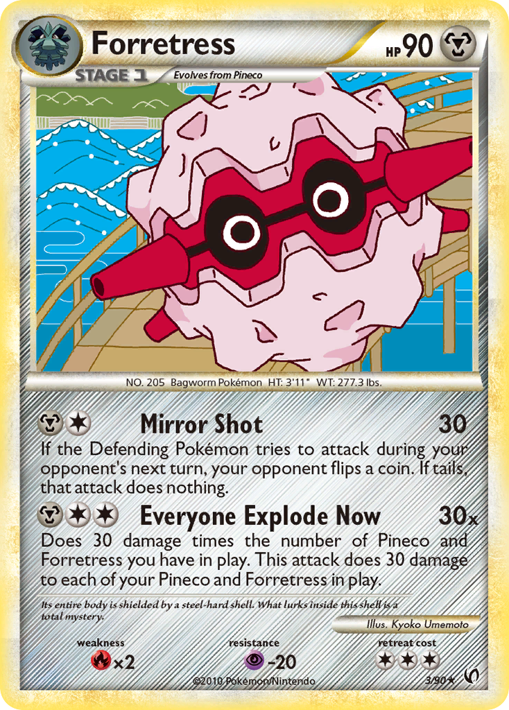 Forretress – HS—Undaunted 3/90 Pokémon card