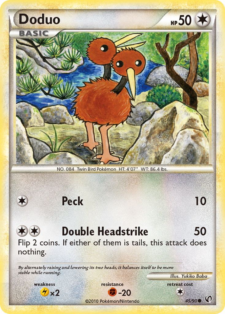 Doduo – HS—Undaunted 45/90 Pokémon card