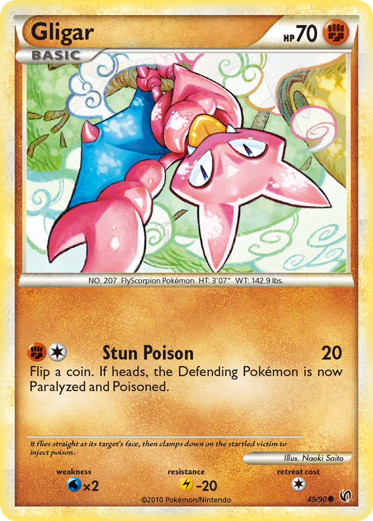 Gligar – HS—Undaunted 49/90 Pokémon card