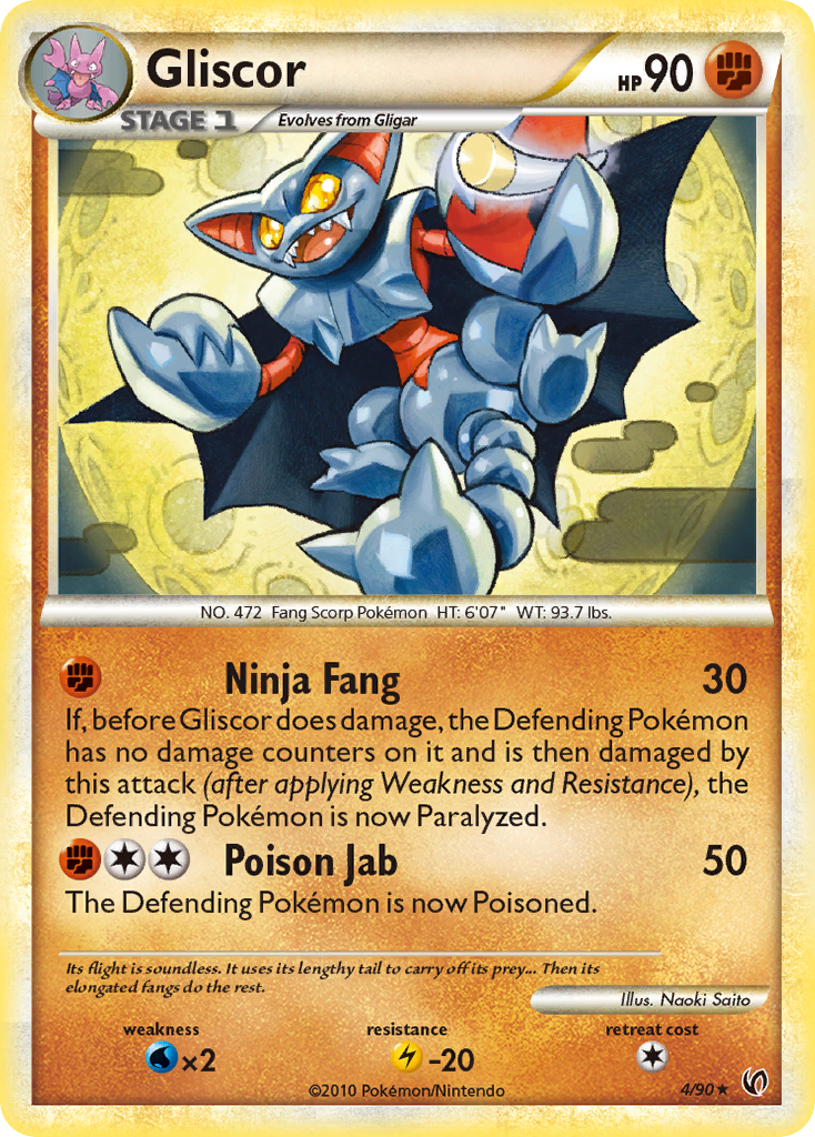 Gliscor – HS—Undaunted 4/90 Pokémon card