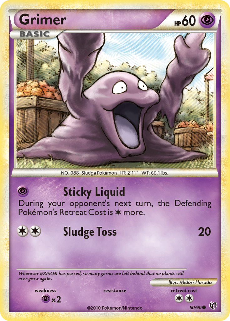 Grimer – HS—Undaunted 50/90 Pokémon card
