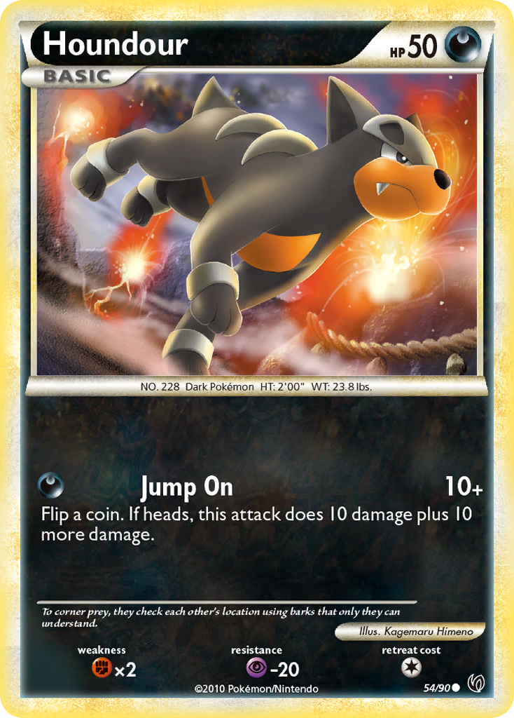 Houndour – HS—Undaunted 54/90 Pokémon card