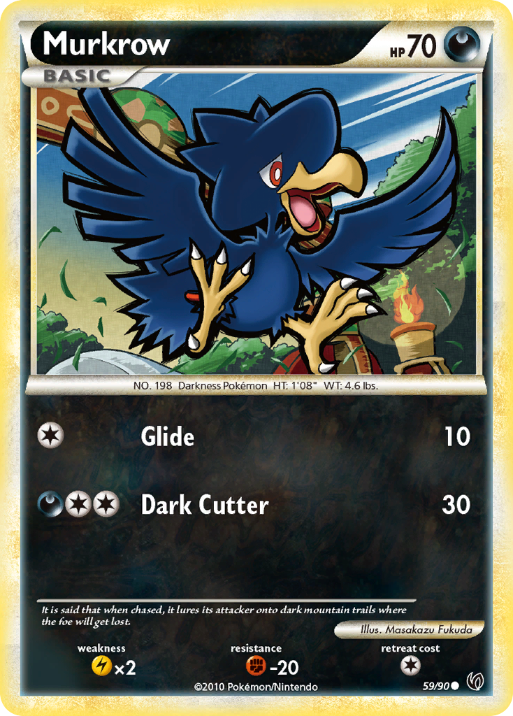 Murkrow – HS—Undaunted 59/90 Pokémon card
