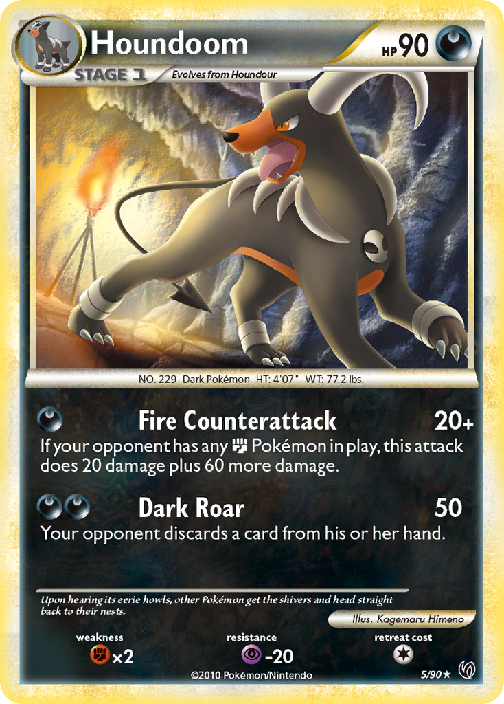 Houndoom – HS—Undaunted 5/90 Pokémon card