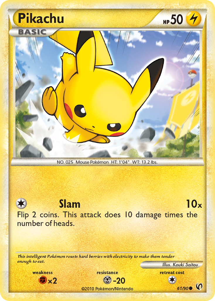 Pikachu – HS—Undaunted 61/90 Pokémon card