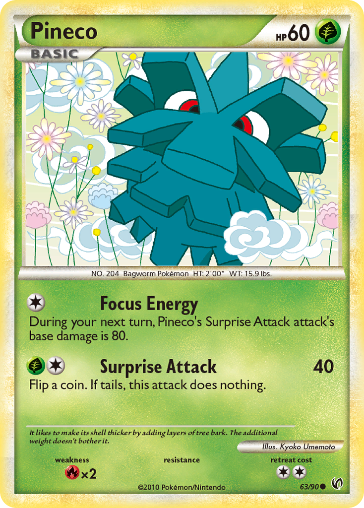 Pineco – HS—Undaunted 63/90 Pokémon card
