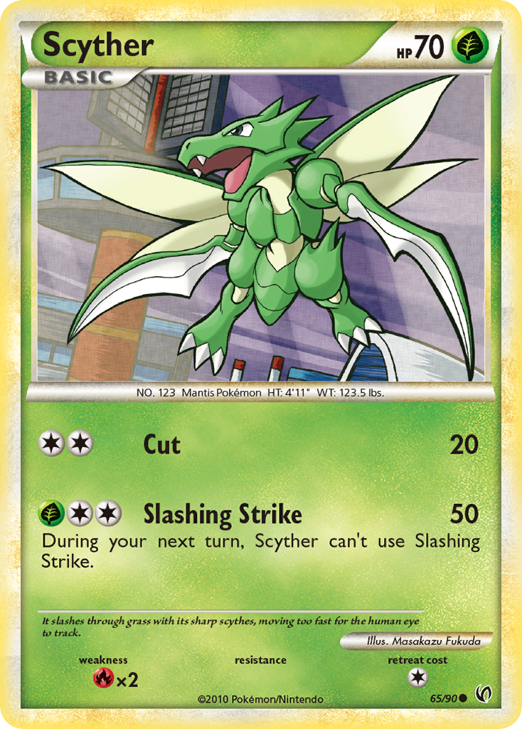 Scyther – HS—Undaunted 65/90 Pokémon card