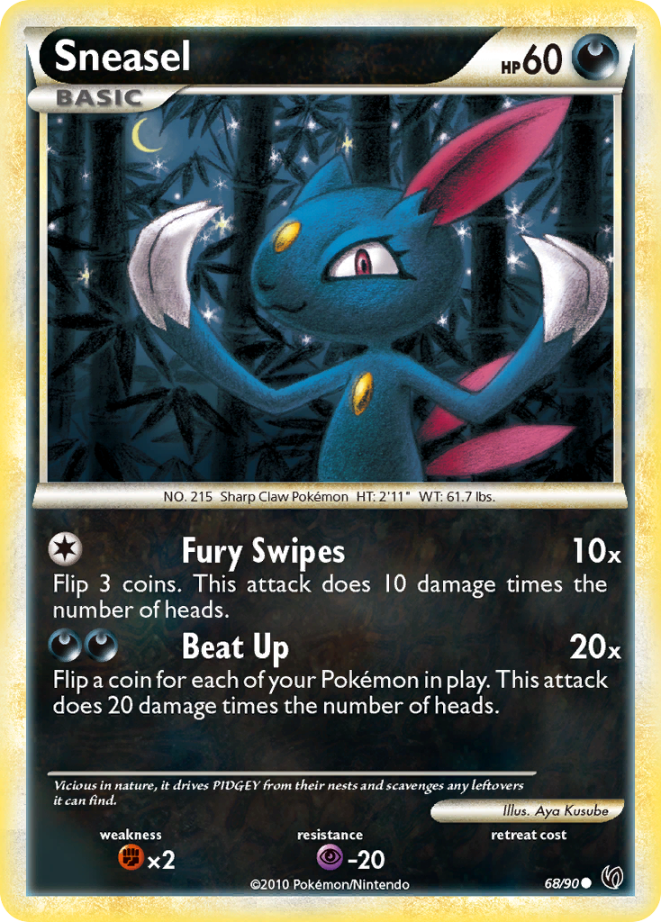 Sneasel – HS—Undaunted 68/90 Pokémon card