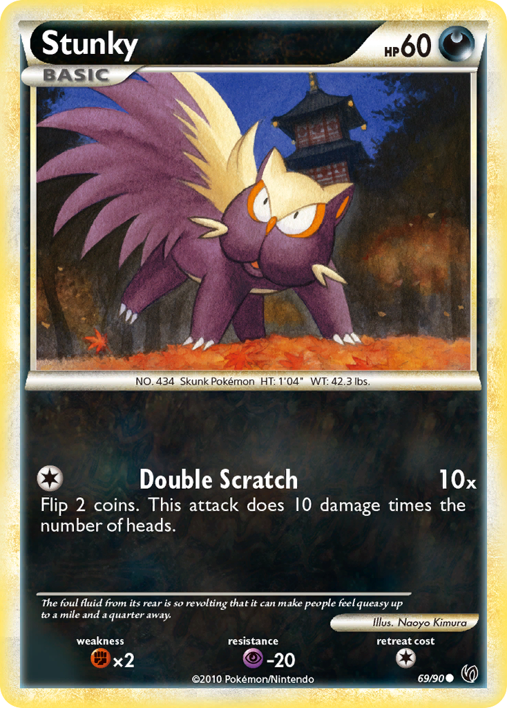 Stunky – HS—Undaunted 69/90 Pokémon card
