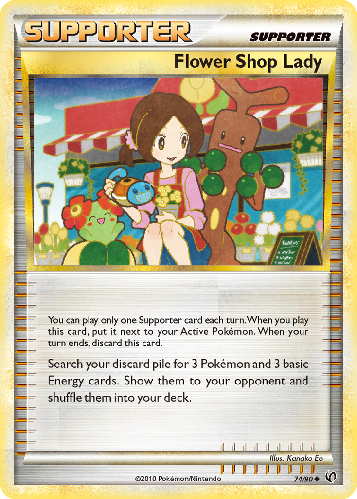 Flower Shop Lady – HS—Undaunted 74/90 Pokémon card