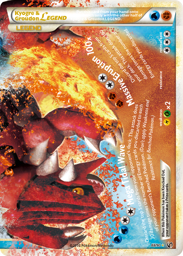 Kyogre & Groudon LEGEND – HS—Undaunted 88/90 Pokémon card