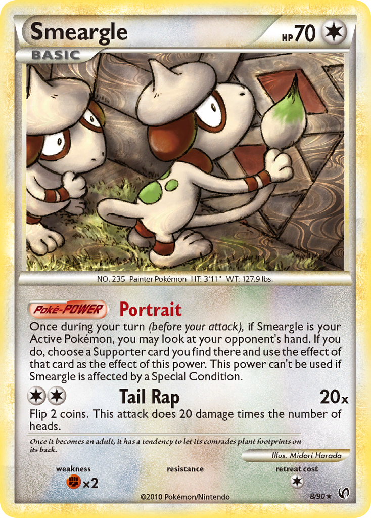 Smeargle – HS—Undaunted 8/90 Pokémon card