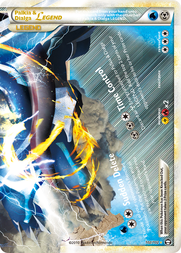 Palkia & Dialga LEGEND – HS—Triumphant 102/102 Pokémon card