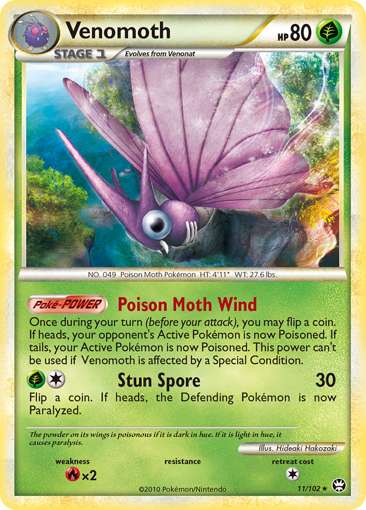 Venomoth – HS—Triumphant 11/102 Pokémon card