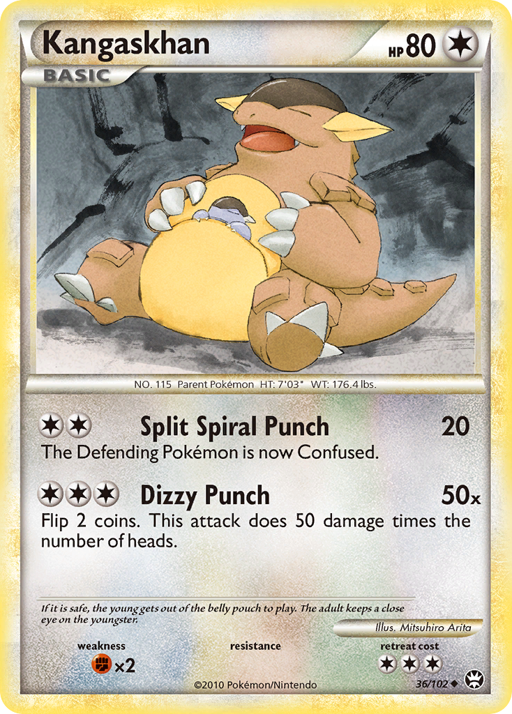 Kangaskhan – HS—Triumphant 36/102 Pokémon card