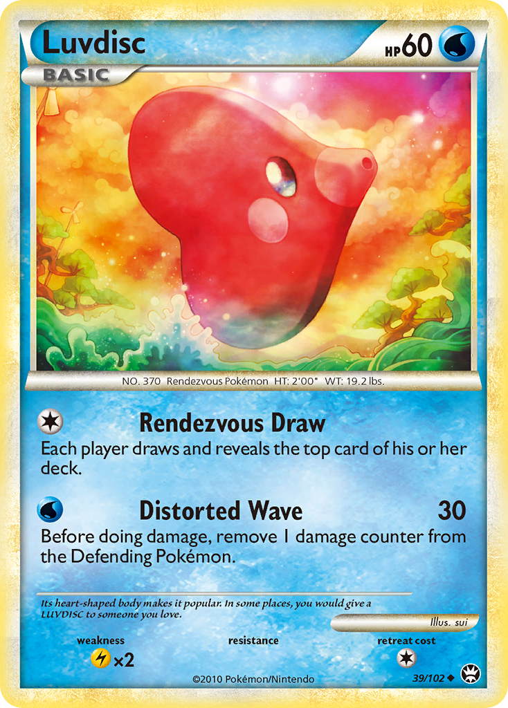Luvdisc – HS—Triumphant 39/102 Pokémon card