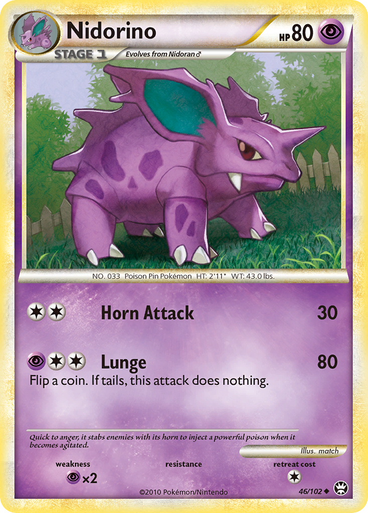 Nidorino – HS—Triumphant 46/102 Pokémon card