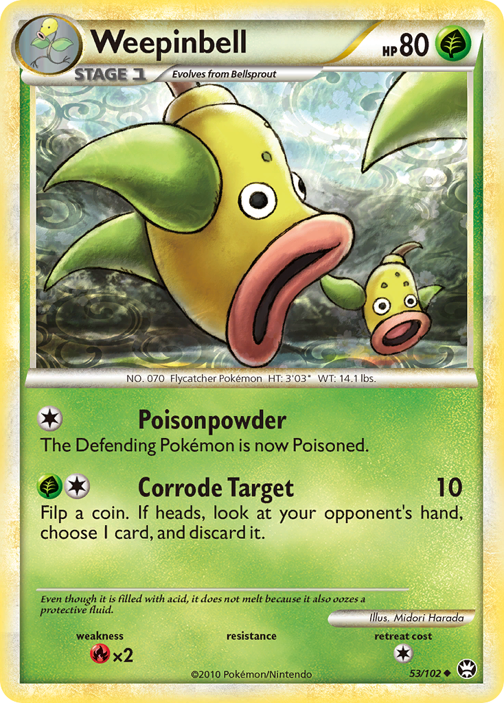 Weepinbell – HS—Triumphant 53/102 Pokémon card