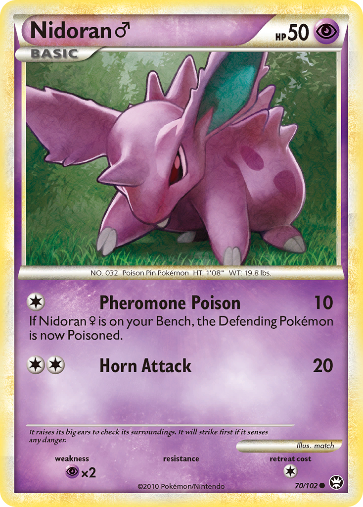 Nidoran ♂ – HS—Triumphant 70/102 Pokémon card