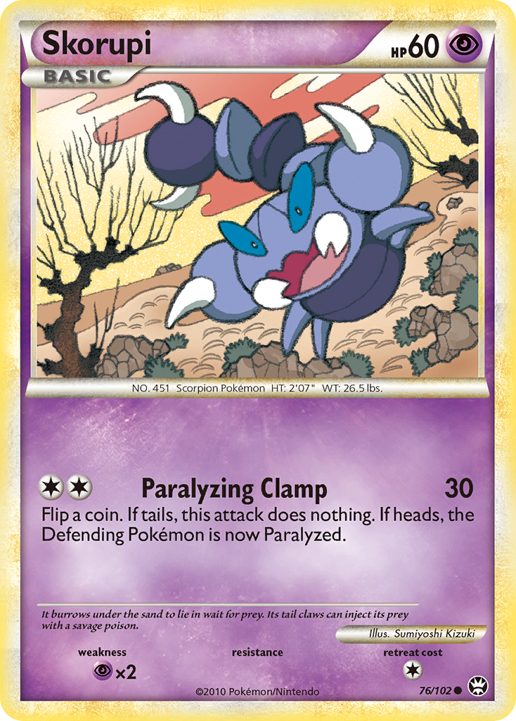Skorupi – HS—Triumphant 76/102 Pokémon card