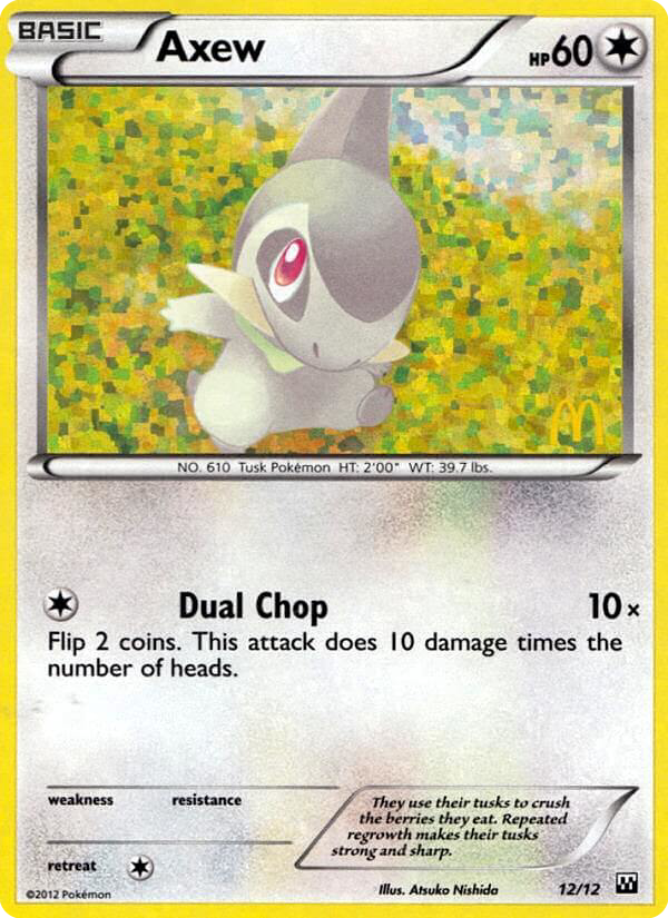 Axew – McDonald's Collection 2012 12/12 Pokémon card