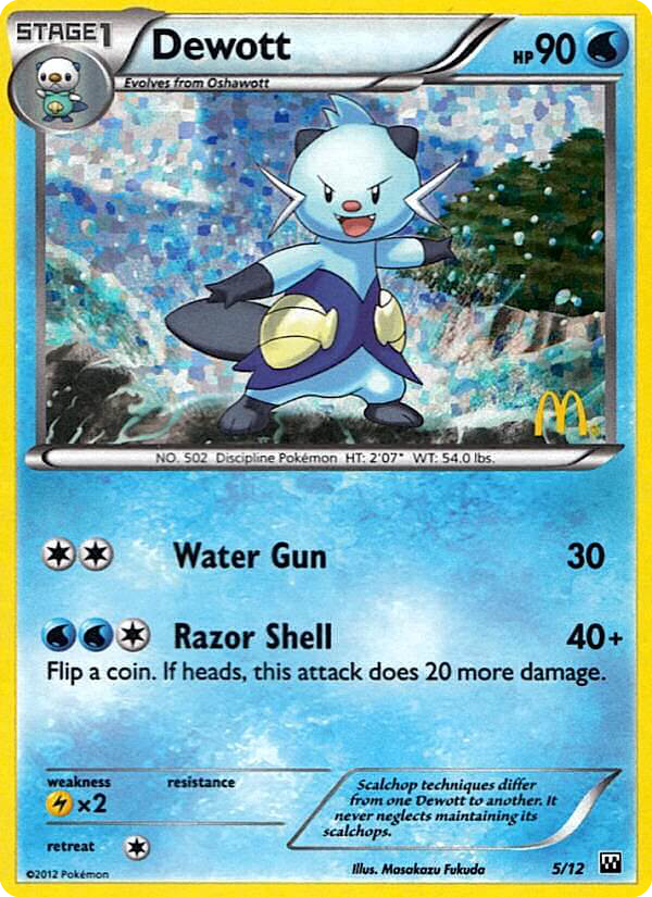 Dewott – McDonald's Collection 2012 5/12 Pokémon card