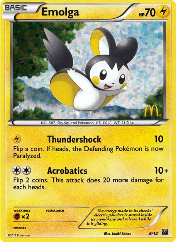 Emolga – McDonald's Collection 2012 6/12 Pokémon card