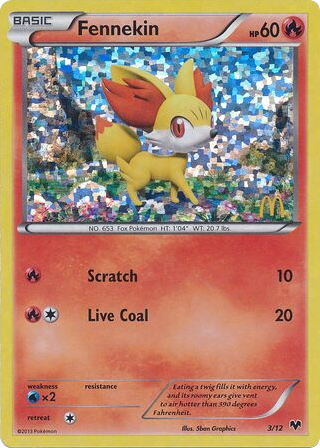 Fennekin – McDonald's Collection 2014 3/12 Pokémon card