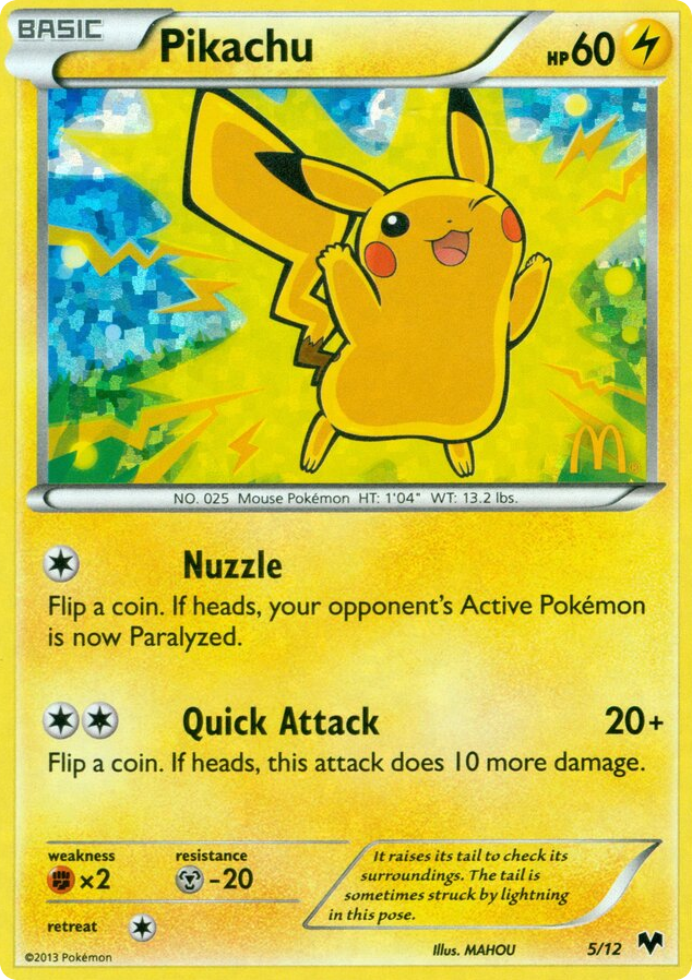 Pikachu – McDonald's Collection 2014 5/12 Pokémon card