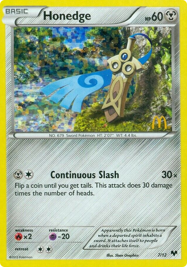 Honedge – McDonald's Collection 2014 7/12 Pokémon card
