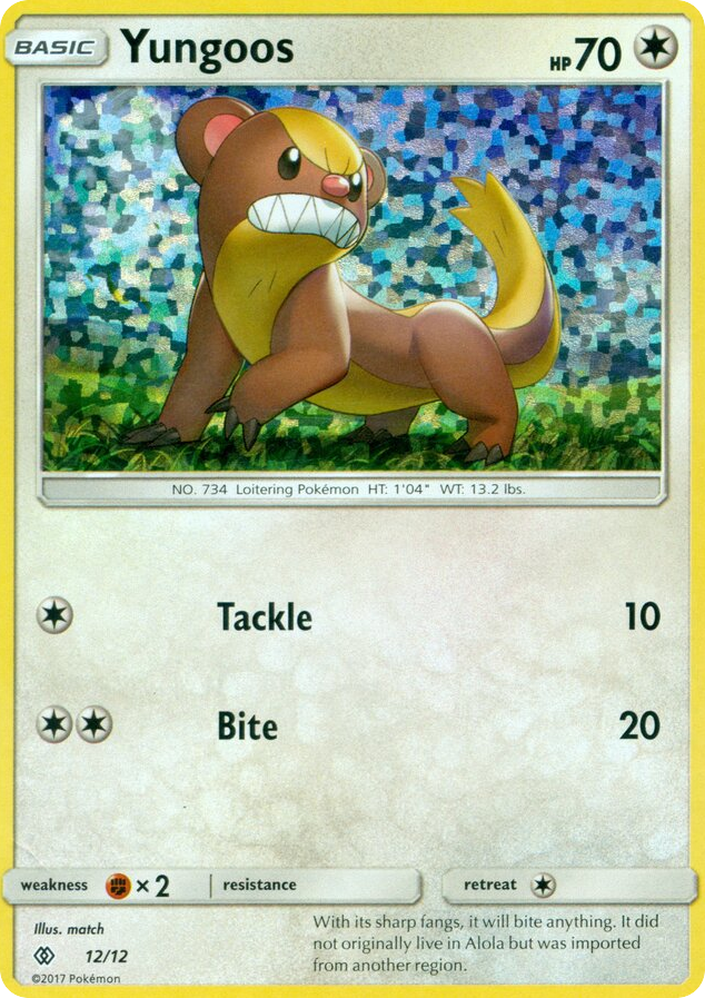 Yungoos – McDonald's Collection 2017 12/12 Pokémon card