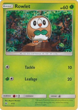Rowlet – McDonald's Collection 2017 1/12 Pokémon card