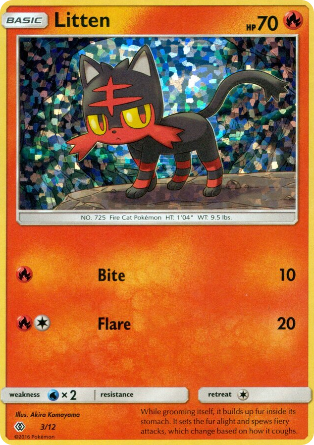 Litten – McDonald's Collection 2017 3/12 Pokémon card