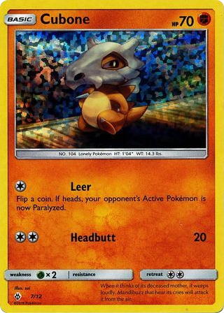 Cubone – McDonald's Collection 2018 7/12 Pokémon card