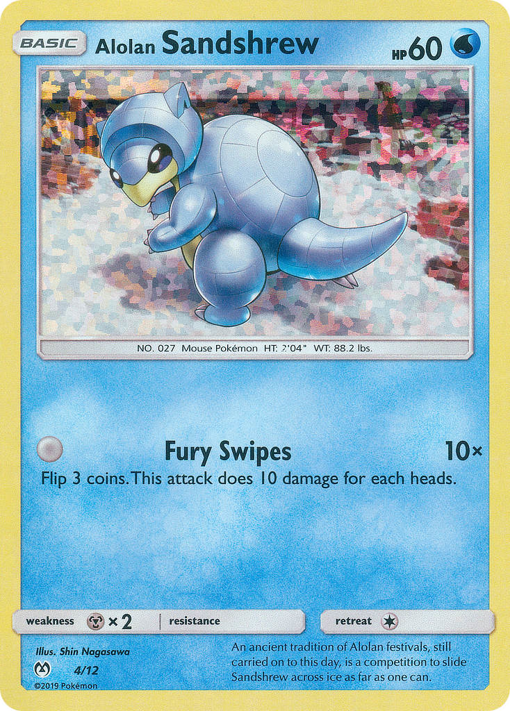 Alolan Sandshrew – McDonald's Collection 2019 4/12 Pokémon card