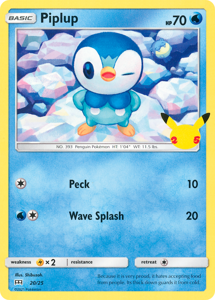Piplup – McDonald's Collection 2021 20/25 Pokémon card