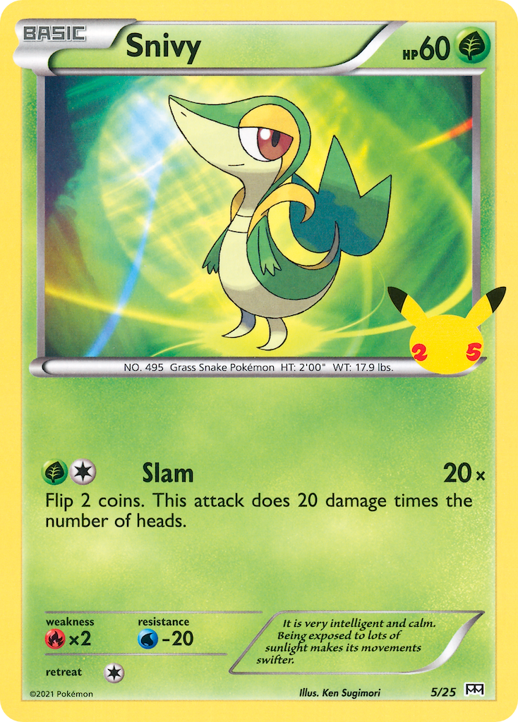 Snivy – McDonald's Collection 2021 5/25 Pokémon card
