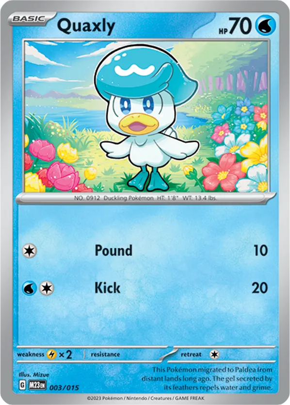 Quaxly – McDonald's Collection 2023 003/015 Pokémon card