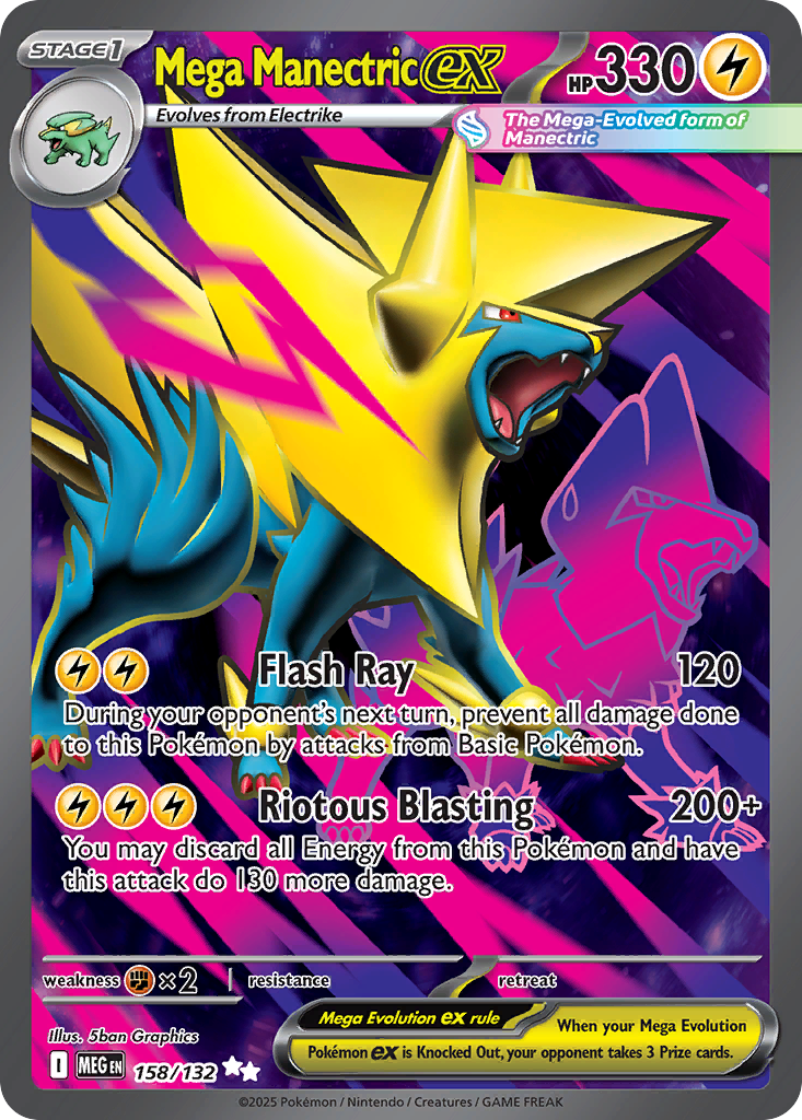 Mega Manectric ex – Mega Evolution 158/132 Pokémon card