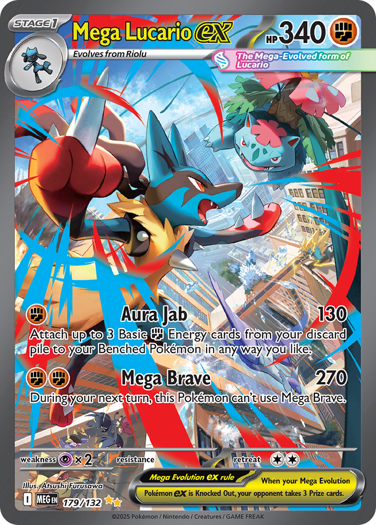 Mega Lucario ex – Mega Evolution 179/132 Pokémon card