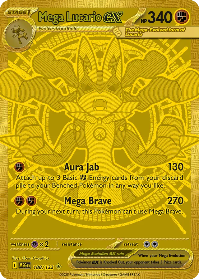 Mega Lucario ex – Mega Evolution 188/132 Pokémon card