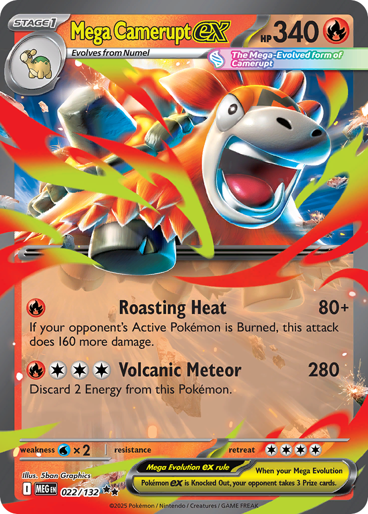 Mega Camerupt ex – Mega Evolution 022/132 Pokémon card