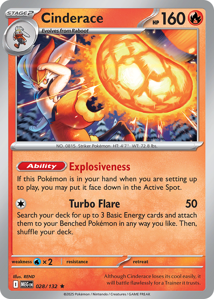 Cinderace – Mega Evolution 028/132 Pokémon card