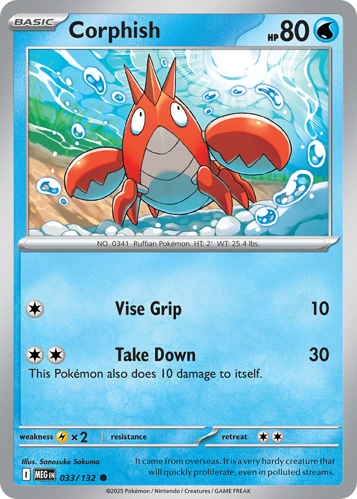 Corphish – Mega Evolution 033/132 Pokémon card