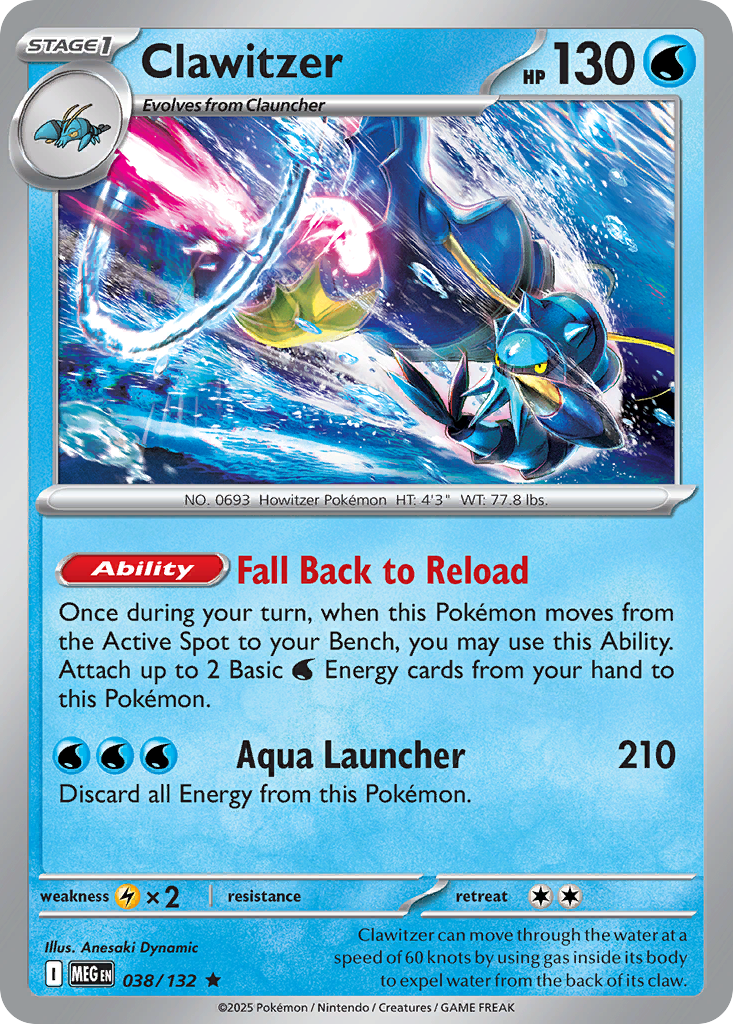 Clawitzer – Mega Evolution 038/132 Pokémon card