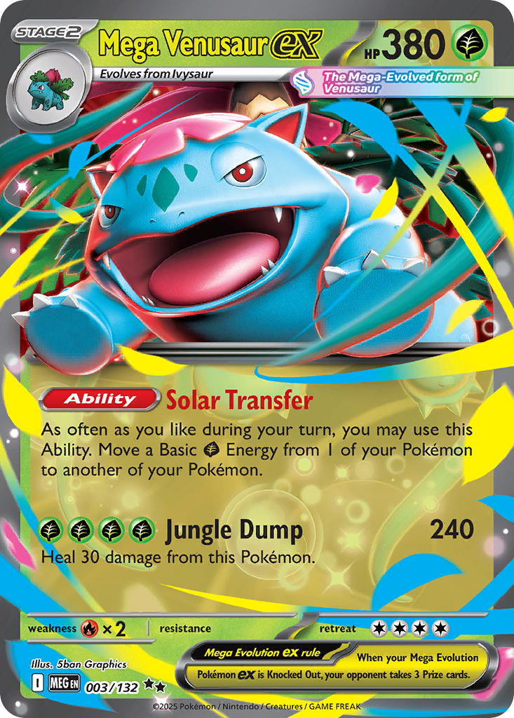 Mega Venusaur ex – Mega Evolution 003/132 Pokémon card