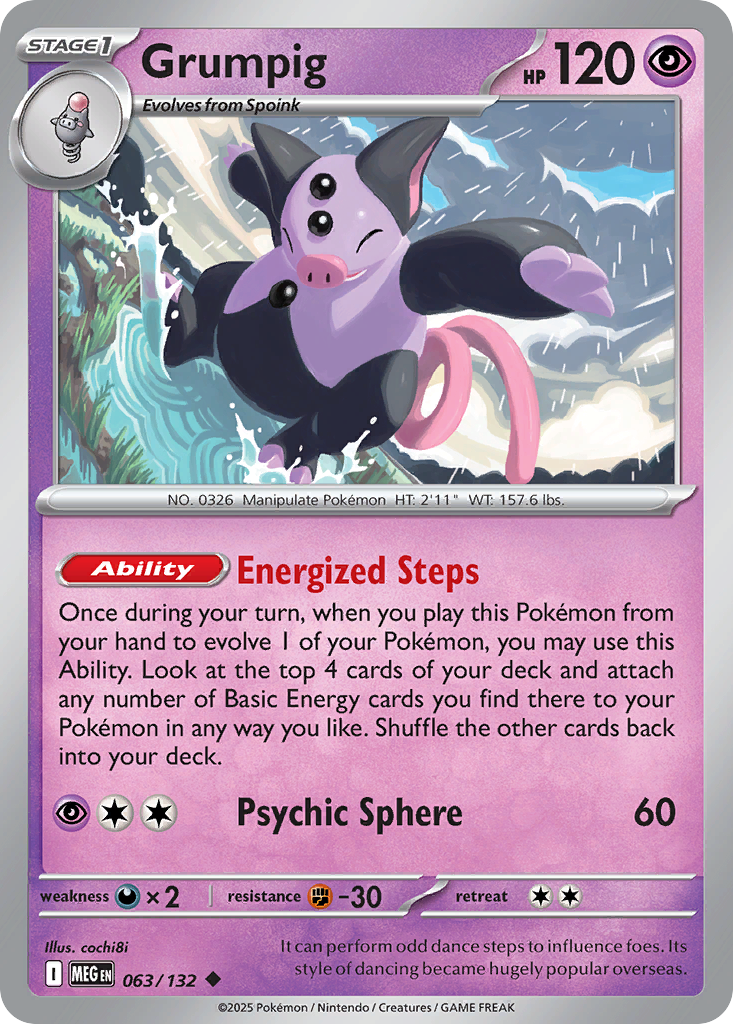 Grumpig – Mega Evolution 063/132 Pokémon card