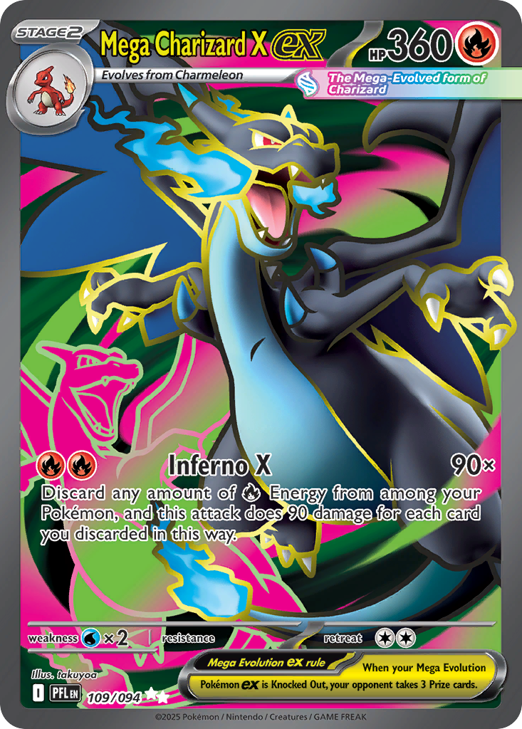 Mega Charizard X ex – Phantasmal Flames 109/094 Pokémon card